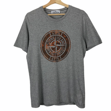 Load image into Gallery viewer, Stone Island Grey Short Sleeved Logo T-Shirt - Medium (M) PTP 19.75"