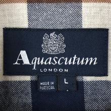 Load image into Gallery viewer, Aquascutum Flannel Block Check Long Sleeved Shirt - Large (L) PTP 21.25"