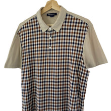 Load image into Gallery viewer, Aquascutum Beige / House Check Short Sleeved Polo - Large (L) PTP 21.5"