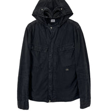 Load image into Gallery viewer, C.P Company Black Goggle Hooded Overshirt - Large (L) PTP 21.5"