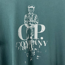 Load image into Gallery viewer, C.P Company Teal Short Sleeved Logo T-Shirt - Extra Large (XL) PTP 22"