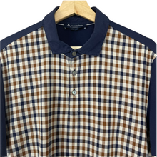 Load image into Gallery viewer, Aquascutum Navy / Check Short Sleeved Polo - Medium (M) PTP 21.5"
