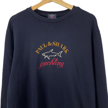 Load image into Gallery viewer, Paul and Shark Navy Embroidered Logo Crew Neck Sweater - Double Extra Large (XXL) PTP 24.5"