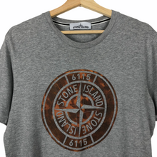 Load image into Gallery viewer, Stone Island Grey Short Sleeved Logo T-Shirt - Medium (M) PTP 19.75"