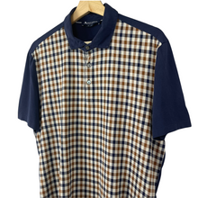 Load image into Gallery viewer, Aquascutum Navy / Check Short Sleeved Polo - Medium (M) PTP 21.5"