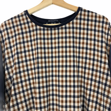 Load image into Gallery viewer, Aquascutum Navy / Check Short Sleeved T-Shirt - Double Extra Large (XXL) PTP 25.5"