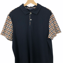 Load image into Gallery viewer, Aquascutum Navy / Check Short Sleeved Polo - Extra Large (XL) PTP 22.5"