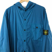 Load image into Gallery viewer, Stone Island Turquoise Button Up Hooded Overshirt - Triple Extra Large (XXXL) PTP 25.5"