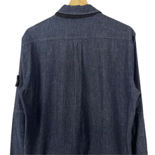 Load image into Gallery viewer, Stone Island Navy Blue Denim Full Zip Pocket Overshirt - Large (L) PTP 21"