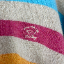 Load image into Gallery viewer, Paul and Shark Striped Merino Wool Crew Neck Sweater - Large (L) PTP 25"