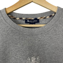 Load image into Gallery viewer, Aquascutum Grey Crew Neck Logo Sweater - Double Extra Large (XXL) PTP 24"