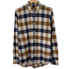 Load image into Gallery viewer, Aquascutum Block Check Flannel Long Sleeved Shirt - Small (S) PTP 19"