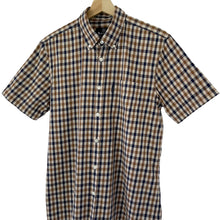Load image into Gallery viewer, Aquascutum House Check Short Sleeved Shirt - Large (L) PTP 21"