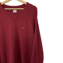 Load image into Gallery viewer, C.P Company Red Crew Neck Logo Sweater - Extra Large (XL) PTP 23"