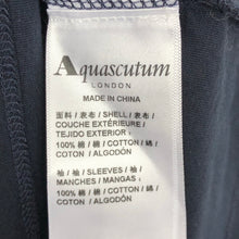 Load image into Gallery viewer, Aquascutum Navy / Check Short Sleeved Polo - Small (S) PTP 19.5"