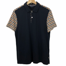 Load image into Gallery viewer, Aquascutum Navy / Check Short Sleeved Polo - Small (S) PTP 19.5"