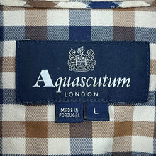 Load image into Gallery viewer, Aquascutum House Check Long Sleeved Shirt - Large (L) PTP 21.75"