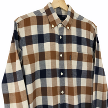 Load image into Gallery viewer, Aquascutum Flannel Block Check Long Sleeved Shirt - Medium (M) PTP 20.25"