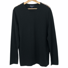 Load image into Gallery viewer, Aquascutum Black Long Sleeved T-Shirt - Medium (M) PTP 20.5"