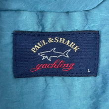 Load image into Gallery viewer, Paul and Shark Water Green Econyl Nylon Metal Overshirt - Large (L) PTP 23.25"