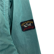 Load image into Gallery viewer, Paul and Shark Water Green Econyl Nylon Metal Overshirt - Large (L) PTP 23.25"