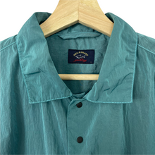 Load image into Gallery viewer, Paul and Shark Water Green Econyl Nylon Metal Overshirt - Large (L) PTP 23.25"