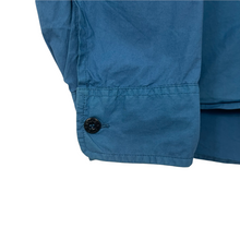 Load image into Gallery viewer, Stone Island Blue Button Up Hooded Overshirt - Medium (M) PTP 21.75"
