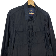 Load image into Gallery viewer, Paul and Shark Navy Econyl Nylon Metal Overshirt - Large (L) PTP 24"