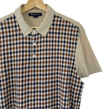 Load image into Gallery viewer, Aquascutum Beige / House Check Short Sleeved Polo - Large (L) PTP 21.5"