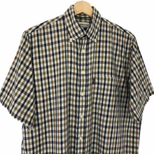 Load image into Gallery viewer, Aquascutum House Check Short Sleeved Shirt - Large (L) PTP 23.5"