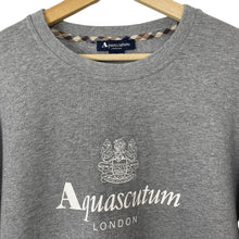 Load image into Gallery viewer, Aquascutum Grey Crew Neck Logo Sweater - Double Extra Large (XXL) PTP 24"