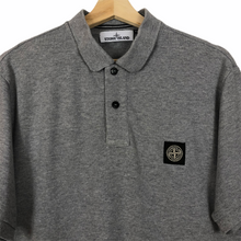 Load image into Gallery viewer, Stone Island Grey Short Sleeved Polo - Large (L) PTP 20.75"