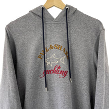 Load image into Gallery viewer, Paul and Shark Grey Embroidered Logo Hoody - Large (L) PTP 20.5"