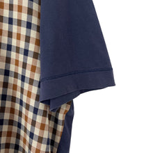 Load image into Gallery viewer, Aquascutum Navy / House Check Short Sleeved T-Shirt - Large (L) PTP 22.5"