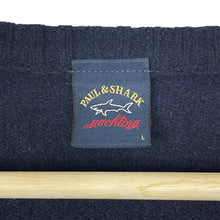Load image into Gallery viewer, Paul and Shark Navy Crew Neck Wool Sweater - Large (L) PTP 22.5"
