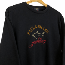Load image into Gallery viewer, Paul and Shark Navy Embroidered Logo Crew Neck Sweater - Medium (M) PTP 20.5"