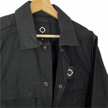 Load image into Gallery viewer, Ma.Strum Black Multi Pocket Button Up Overshirt - Small (S) PTP 20.75"