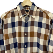 Load image into Gallery viewer, Aquascutum Block Check Long Sleeved Shirt - Small (S) PTP 20.25"