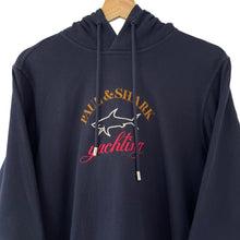 Load image into Gallery viewer, Paul and Shark Navy Embroidered Logo Hoody - Medium (M) PTP 20.75"