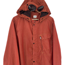 Load image into Gallery viewer, C.P Company Burnt Orange 50 Fili Goggle Hooded Overshirt - Large (L) PTP 22.75"