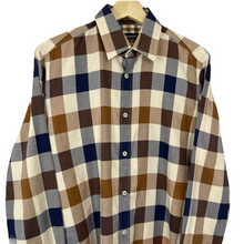Load image into Gallery viewer, Aquascutum Block Check Long Sleeved Shirt - Small (S) PTP 20.25"