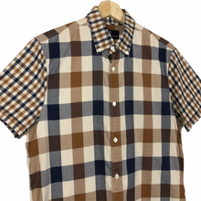 Load image into Gallery viewer, Aquascutum Check Short Sleeved Shirt - Small (S) PTP 19.5"