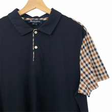 Load image into Gallery viewer, Aquascutum Navy / Check Short Sleeved Polo - Extra Large (XL) PTP 22.5"