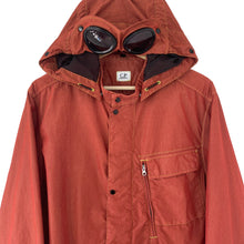 Load image into Gallery viewer, C.P Company Burnt Orange 50 Fili Goggle Hooded Overshirt - Large (L) PTP 22.75"