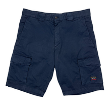 Load image into Gallery viewer, Paul and Shark Navy Bermuda Cargo Shorts - W 34"