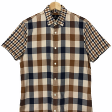 Load image into Gallery viewer, Aquascutum Check Short Sleeved Shirt - Small (S) PTP 19.5"