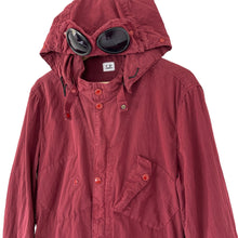 Load image into Gallery viewer, C.P Company Burgundy Goggle Hooded Overshirt - Large (L) PTP 22.75"