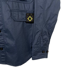 Load image into Gallery viewer, Ma.Strum Navy Blue Button Up Multi Pocket Overshirt - Medium (M) PTP 21.5"
