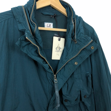 Load image into Gallery viewer, C.P Company Emerald Nylon Shimmer Multi Pocket Goggle Jacket - 52 PTP 23.25"