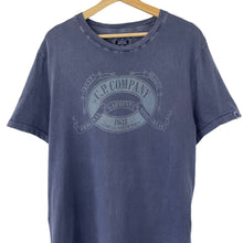 Load image into Gallery viewer, C.P Company Navy Blue Short Sleeved Logo T-Shirt - Double Extra Large (XXL) PTP 22"